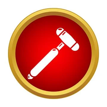 Reflex hammer medical diagnostic tool icon Stock Illustration
