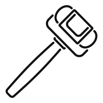 Reflex hammer striking testing neurology exam icon Stock Illustration