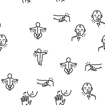 Reflex Of Human Neurology System vector seamless pattern Illustrazione stock