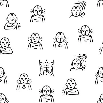 Reflex Of Human Neurology System vector seamless pattern Stock Illustration