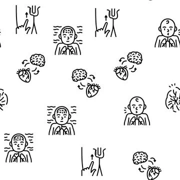 Reflex Of Human Neurology System vector seamless pattern Illustrazione stock