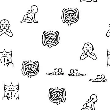 Reflex Of Human Neurology System vector seamless pattern Stock Illustration