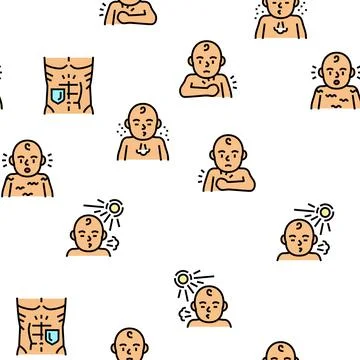 Reflex Of Human Neurology System vector seamless pattern Stock Illustration