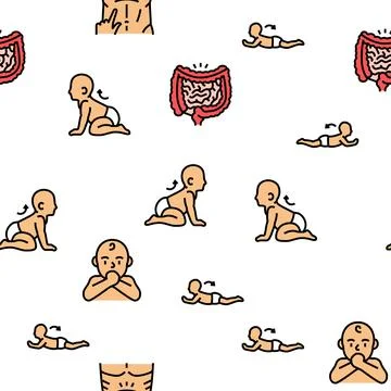 Reflex Of Human Neurology System vector seamless pattern Stock Illustration