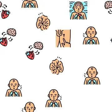 Reflex Of Human Neurology System vector seamless pattern Stock Illustration