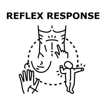 Reflex response concept showing human body reactions Stock Illustration