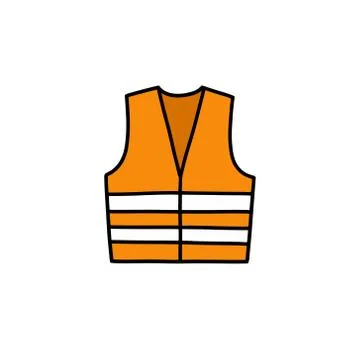 Reflex vest doodle icon, vector color illustration Stock Illustration