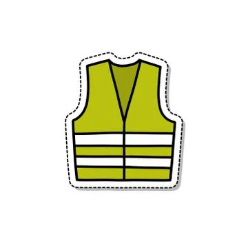 Reflex vest doodle icon, vector color illustration Stock Illustration