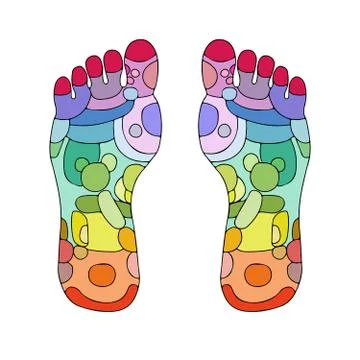 Reflexology foot massage points Stock Illustration
