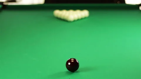 Refocusing with the red ball on the white balls in the triangle Stock Footage 65106051