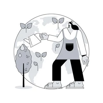 Reforestation abstract concept vector illustration. Stock Illustration