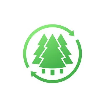 Reforestation icon with a trees Stock Illustration