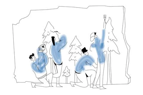 Reforestation Illustration Stock Illustration