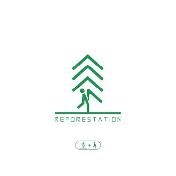 REFORESTATION LOGO Illustrazione stock