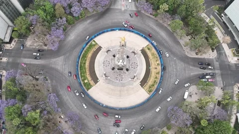 Reforma Angel Traffic Circle Video stock 305935729