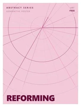 Reforming abstract poster generative art graphic design template with radia.. Stock Illustration