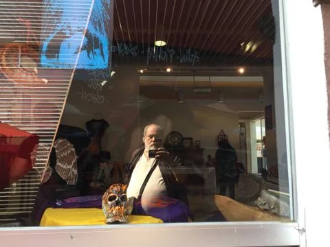 Refracted self-reflection Foto stock