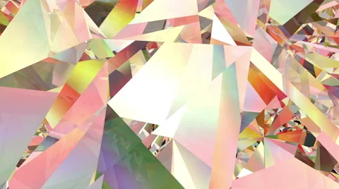 Refracting 3d Crystal / Colour Version Stock Footage 40064619