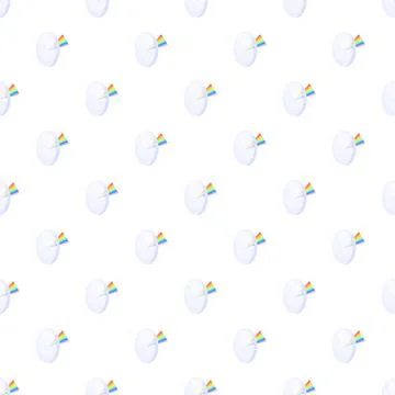 Refracting light prism spectrum pattern on white background Stock Illustration