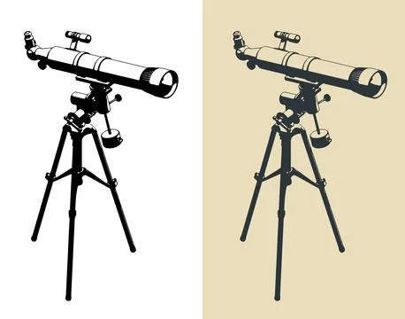 Refracting telescope Stock Illustration
