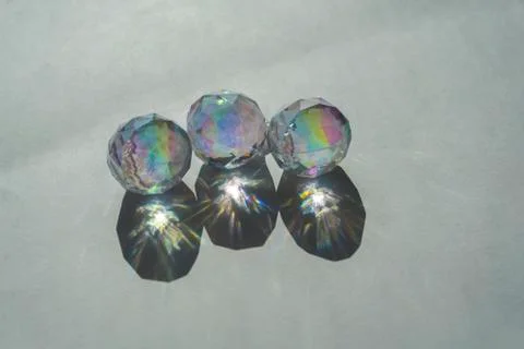 Refraction and reflection of light casts shade and shadow on white paper Stock Photos