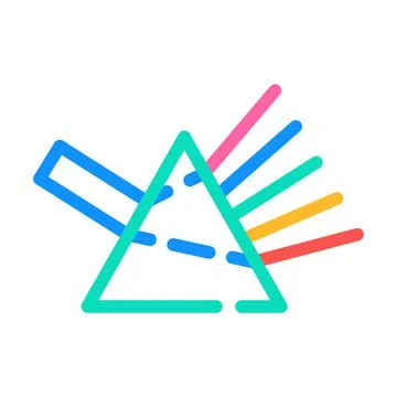Refraction of light rays prism color icon vector illustration Stock Illustration