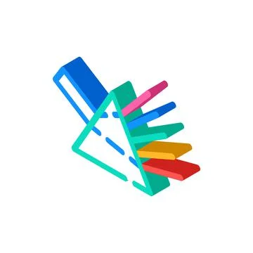 Refraction of light rays prism isometric icon vector illustration Stock Illustration