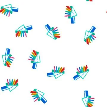 Refraction of light rays prism isometric icon seamless pattern Stock Illustration