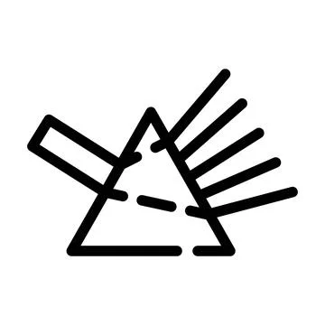 Refraction of light rays prism line icon vector illustration 스톡 일러스트