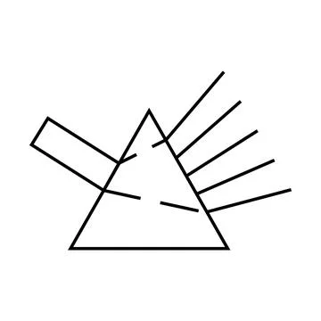 Refraction of light rays prism line icon vector illustration Stock Illustration