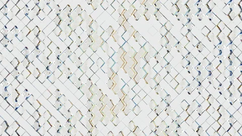 Refraction of light on the surface of rotating cubic prisms. Seamless loop. Stock Footage 126995396