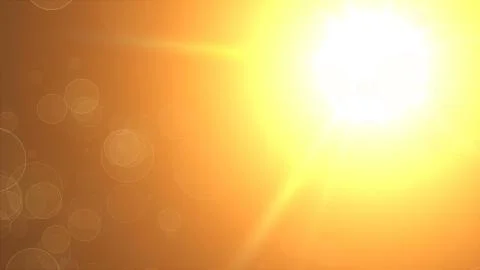 Refraction of light of warm sun - rays, sky and flying particles, modern abst Illustrazione stock