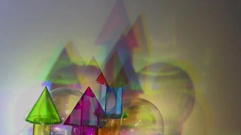 Refraction Rhythms: Light, Glass, and Motion Stock Footage 302405545