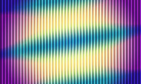 Refractive illusion with layered dynamic flowing fluted lines and vibrant Stock Illustration