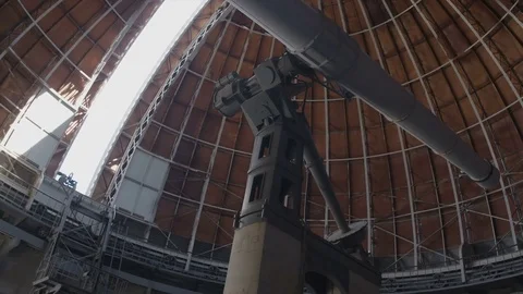 Refractor at Nice Observatory. The Dome is Opening Stock Footage 77875104