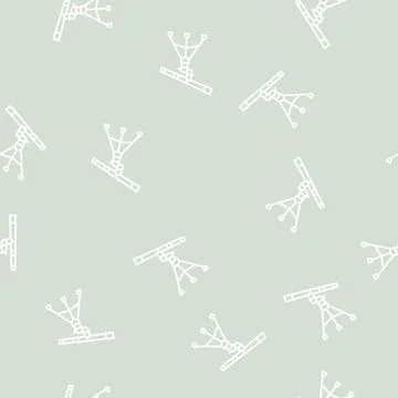Refractor planetarium line seamless pattern Stock Illustration