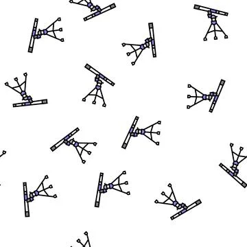 Refractor planetarium vector seamless pattern Illustrazione stock