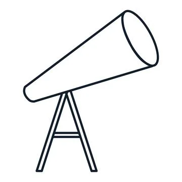 Refractor telescope on tripod in outline style Stock Illustration