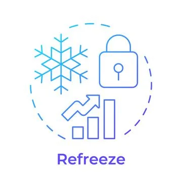 Refreeze blue gradient concept icon Stock Illustration