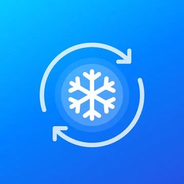 Refreezing icon with a snowflake, vector Stock Illustration