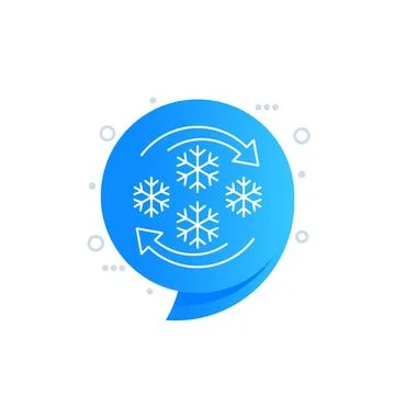 Refreezing line icon with arrows Stock Illustration
