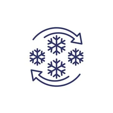 Refreezing line icon on white, vector Stock Illustration