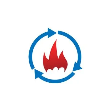 Refresh and fire logo icon design template Stock Illustration