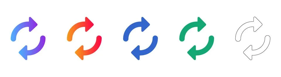 Refresh and Reload Arrow Circular Icons Set Ilustração Stock
