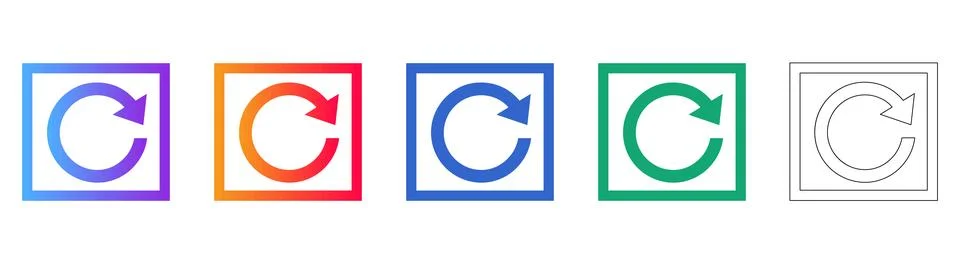 Refresh and Reload Interface Icon Set 库存插图