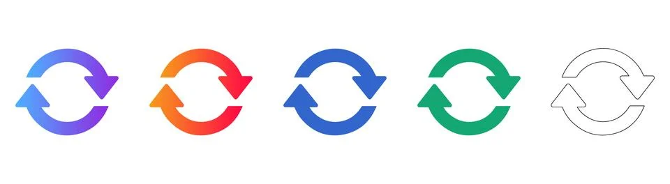Refresh and Sync Arrow Loop Icon Set イラスト素材