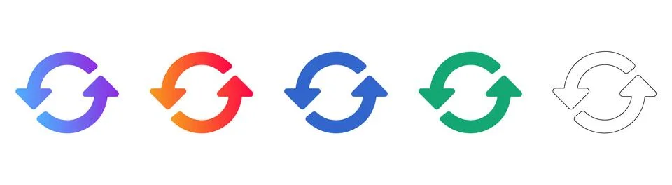 Refresh and Sync Cycle Icons Stockillustratie