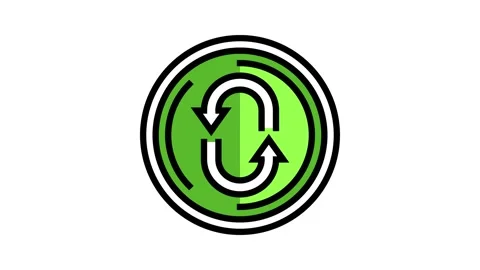 Refresh arrow color icon animation Stock Footage 225021328