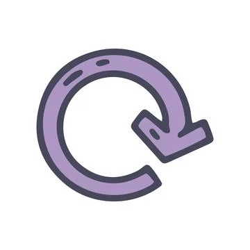 Refresh arrow color vector doodle simple icon イラスト素材