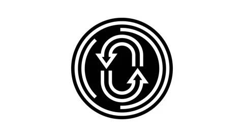 Refresh arrow glyph icon animation Stock Footage 224923323